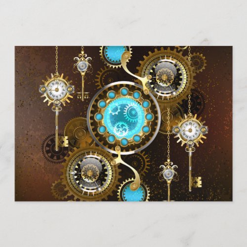 Steampunk Rusty Background with Turquoise Lenses Program