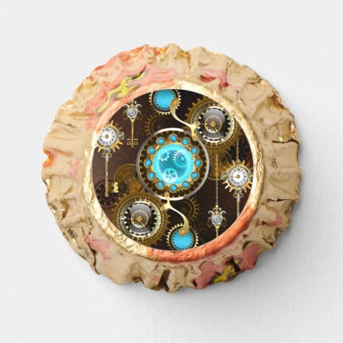 Steampunk Rusty Background with Turquoise Lenses Reeses Peanut Butter Cups