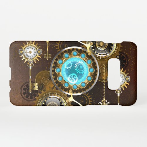 Steampunk Rusty Background with Turquoise Lenses Samsung Galaxy S10E Case