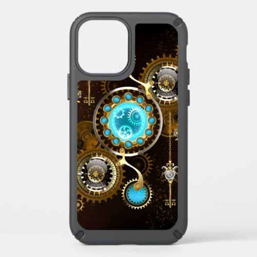 Steampunk Rusty Background with Turquoise Lenses Speck iPhone 12 Case