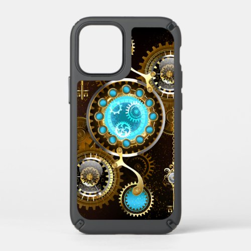 Steampunk Rusty Background with Turquoise Lenses Speck iPhone 12 Mini Case
