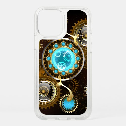 Steampunk Rusty Background with Turquoise Lenses Speck iPhone 12 Pro Case