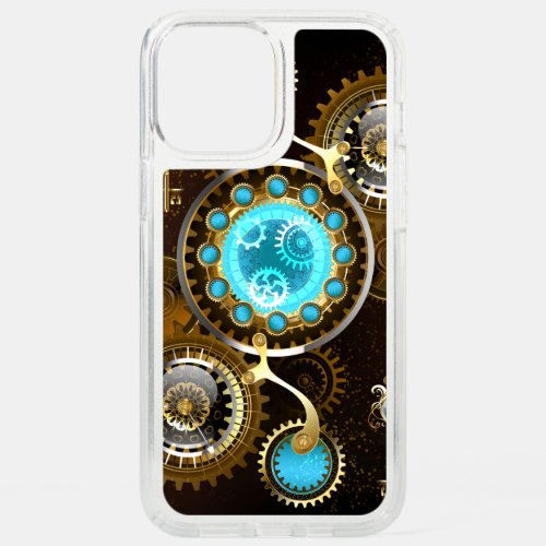 Steampunk Rusty Background with Turquoise Lenses Speck iPhone 12 Pro Max Case