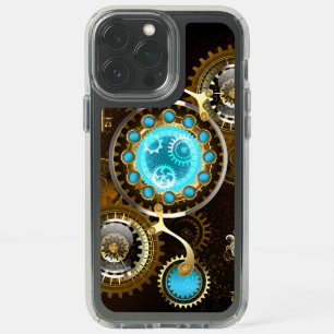 Steampunk Rusty Background with Turquoise Lenses Speck iPhone 13 Pro Max Case