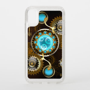 Steampunk Rusty Background with Turquoise Lenses Speck iPhone XR Case