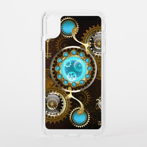 Steampunk Rusty Background with Turquoise Lenses Speck iPhone XS Max Case