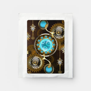 Steampunk Rusty Background with Turquoise Lenses Tea Bag Drink Mix