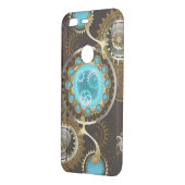 Steampunk Rusty Background with Turquoise Lenses Uncommon Google Pixel Case (Back/Left)