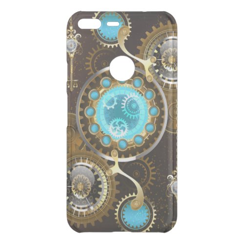 Steampunk Rusty Background with Turquoise Lenses Uncommon Google Pixel XL Case