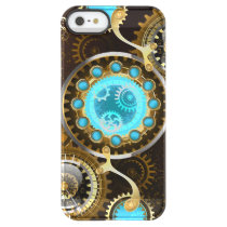 Steampunk Rusty Background with Turquoise Lenses Permafrost iPhone SE/5/5s Case
