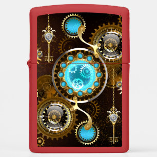 Steampunk Rusty Background with Turquoise Lenses Zippo Lighter