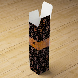 Steampunk Rusty Balloons Custom Monogram Wine Box