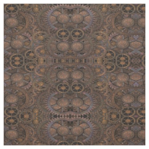 Steampunk Rusty Cogs Fabric