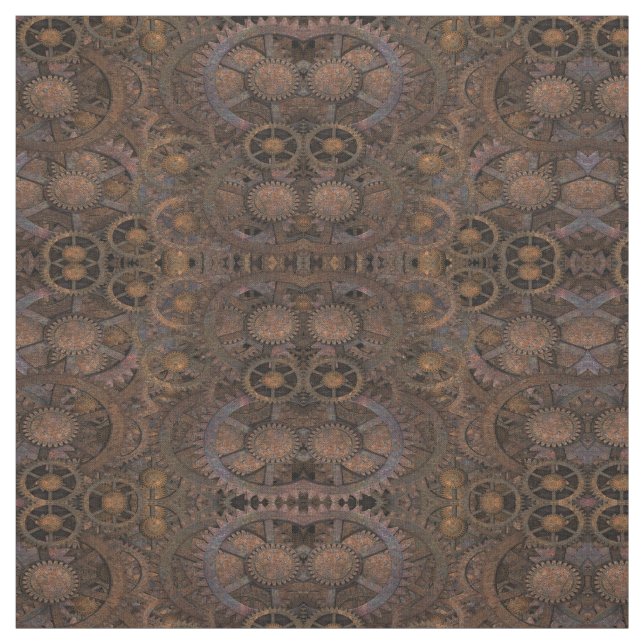 Steampunk Rusty Cogs Fabric (Swatch)