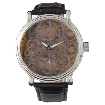 Steampunk Rusty Cogs Watch by Ricaso_Designs at Zazzle