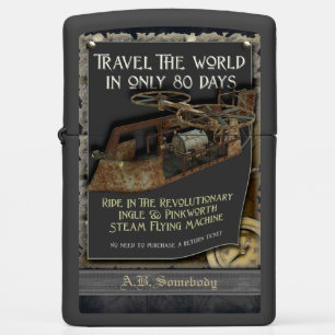 Steampunk Rusty Flying Machine Travel Poster Zippo Lighter