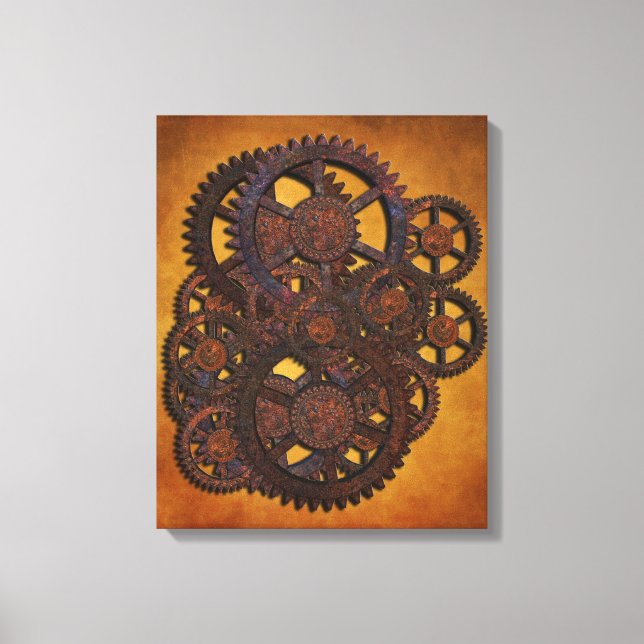 Steampunk Rusty Gears Canvas Print (Front)