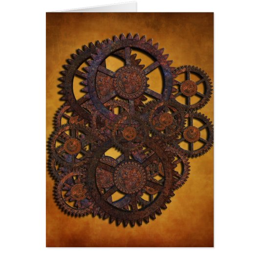 Steampunk Rusty Gears Cards (Front)