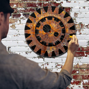 Steampunk Rusty Gears Custom Message Dart Board