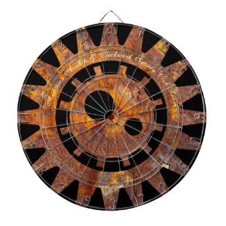 Steampunk Rusty Gears Custom Message Dart Board