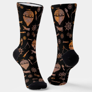 Steampunk Rusty Steel Balloons Subtly Monogrammed Socks