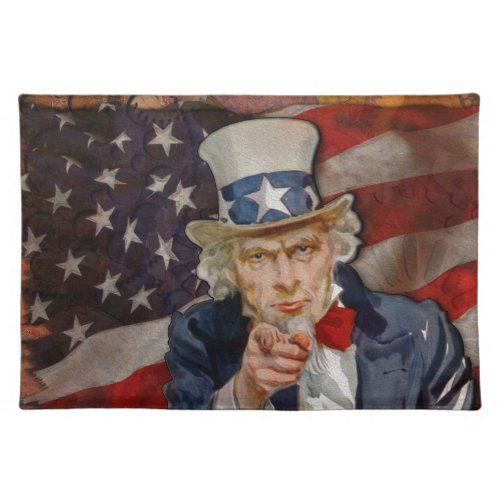 Steampunk Sam Patriotic US Flag Design Placemat