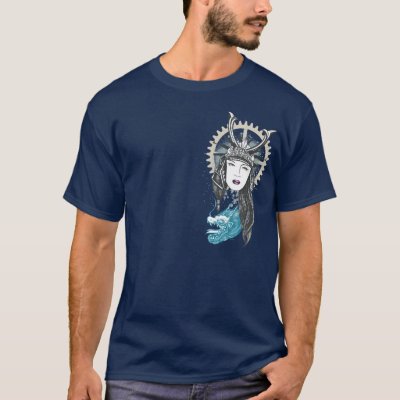 Steampunk Samurai Girl with Dragon T-Shirt