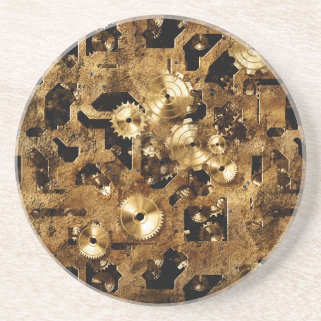 Steampunk Sandstone Coaster (Front)