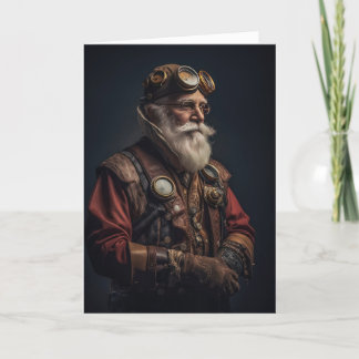 Steampunk Santa Holiday Card