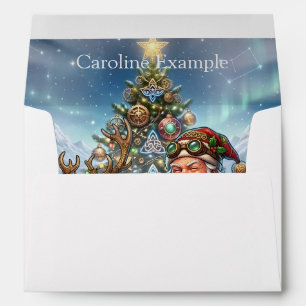 Steampunk Santa & Reindeer Envelope