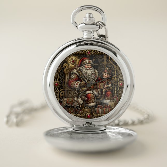 Steampunk Santa’s Workshop  Pocket Watch (Inside)