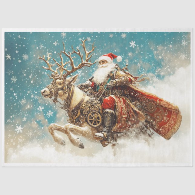Steampunk Santa Tissue Paper (Front)