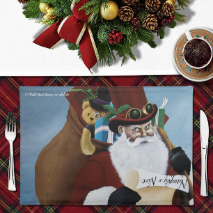 Steampunk Santa Victorian Christmas Fantasy Art Cloth Placemat