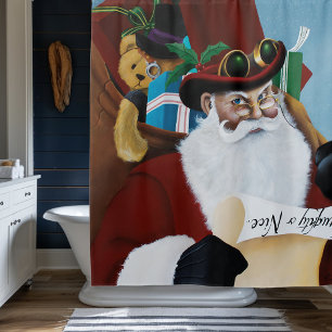 Steampunk Santa Victorian Christmas Fantasy Art Shower Curtain
