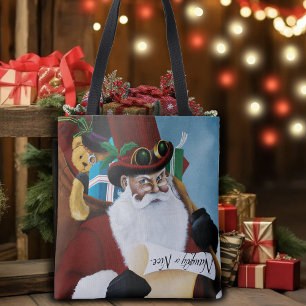 Steampunk Santa Victorian Christmas Fantasy Art Tote Bag