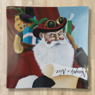 Steampunk Santa Victorian Christmas Fantasy Art Trinket Tray