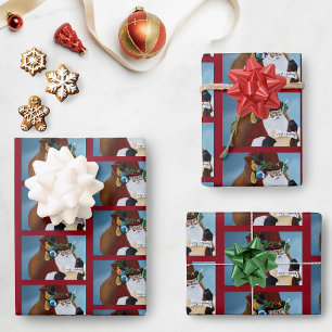 Steampunk Santa Victorian Christmas Fantasy Art Wrapping Paper Sheets