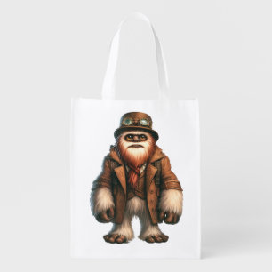 Steampunk Sasquatch Grocery Bag