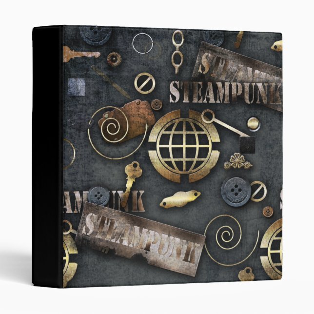 Steampunk, scrapbooking 3 ring binder (Front/Spine)