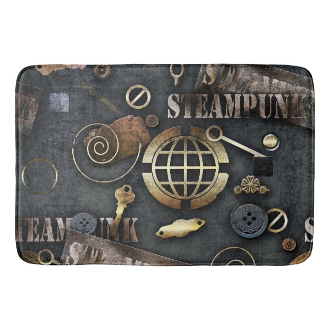 Steampunk, scrapbooking bath mat (Front)