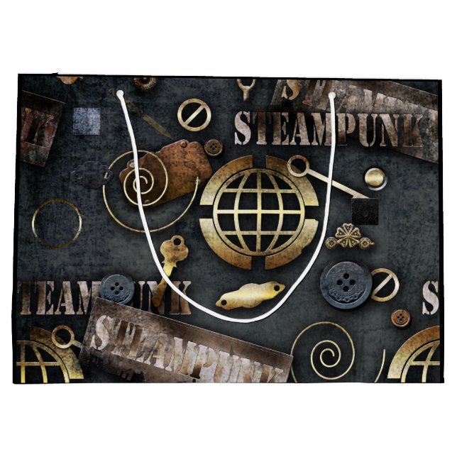 Steampunk, scrapbooking large gift bag (Back)