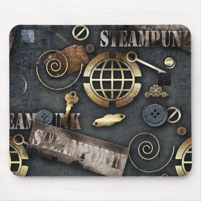 Steampunk, scrapbooking mouse pad (Front)