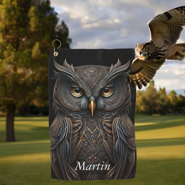 Steampunk Screech Owl Golf Towel (Creator Uploaded)