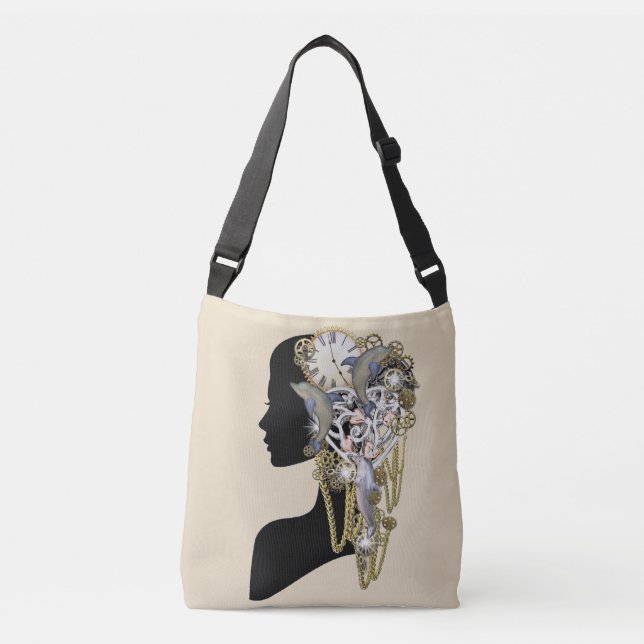 Steampunk sculpture -Art Trendy Crossbody Bag (Front)