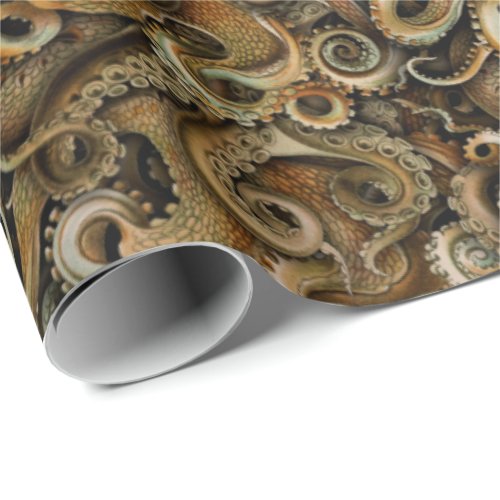 Steampunk Sea Life Octopus Tentacles Wrapping Paper