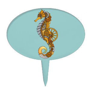 Steampunk Seahorse Cake Topper