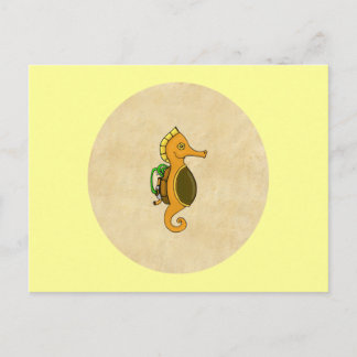 Steampunk Seahorse Postcard