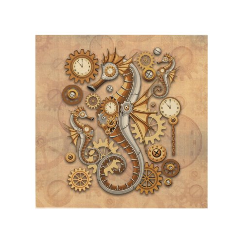 Steampunk Seahorse Vintage Surreal Art 