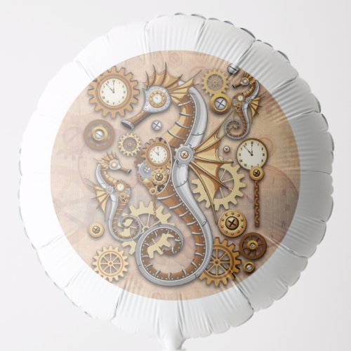 Steampunk Seahorse Vintage Surreal Art Balloon