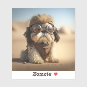 Steampunk Shih Tzu With Goggles Sticker